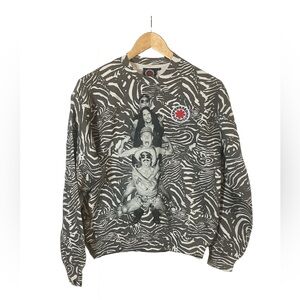 Red Hot Chili Peppers Vintage-Style All-Over Print Sweatshirt – Size S
